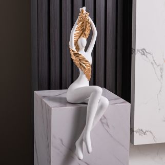 Luxurious Gold Leaves for the Female Body - Large Artistic Sculpture.