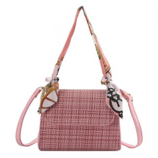 Ladies Summer New Fashion Plaid Silk Scarf Portable Shoulder Bag