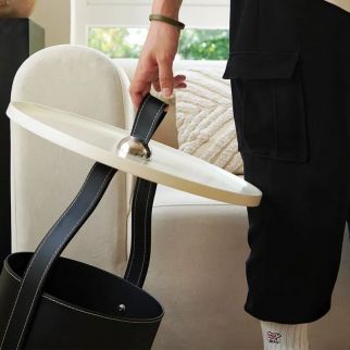 Luxurious Leather Side Table