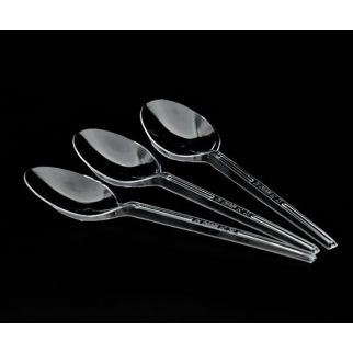 ملاعق بلاستيك كبير ابوسهم شفاف - يتوفر في الربطة * 50 حبة