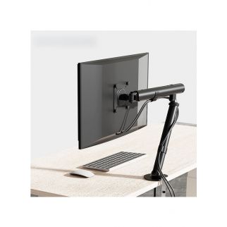 Full Motion Monitor Stand,Tilt Swivel Single Monitor Arm Mount for 15-32 inch Screen with Desk C-clamp and Grommet Option