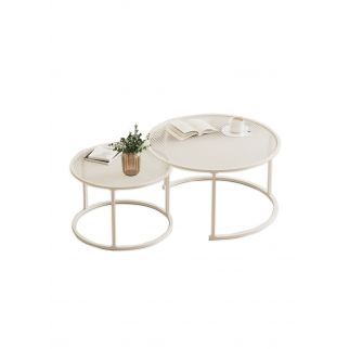 Creative Combination Circular Coffee Table 60*60*45&45*45*40CM Style 3