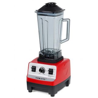 SK-444 blender is a multifunctional powerhouse with 4500 watts of power, capable of blending, ice shaving, grinding food, and juicing. It comes in a vibrant red color.