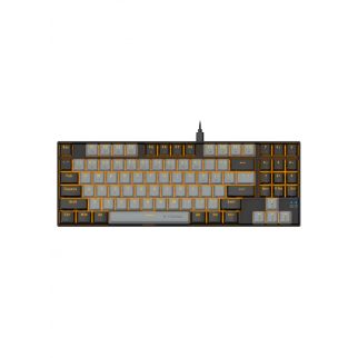 Z-13 89-key gaming keyboard is a wired compact mechanical gaming keyboard with yellow backlighting and red switch keys. it's compatible with Windows, Mac, laptops, and PCs