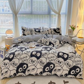4-Piece Bedding Set Sheet Set Comforter Set Luxurious Cotton and Soft Microfiber with 1 Duvet/Quilt Cover and 1 Flat Shee37t and 2 Pillowcases King 2m Bed (150*200cm) Style 2