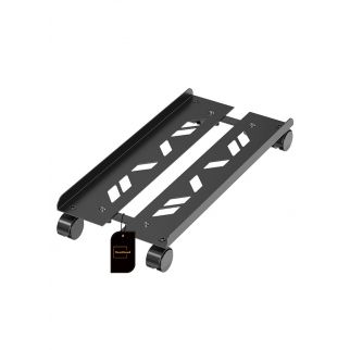 Computer tower stand CPU holder is equipped with rolling caster wheels, providing mobility and convenience for use in both office and home environments.