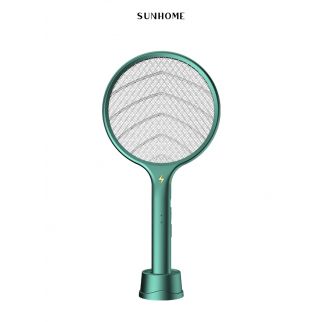 Rechargeable 2-in-1 electric mosquito swatter and fly swatter racket, serving as an insect killer for indoor and outdoor use in areas like home, bedroom, kitchen, and patio.