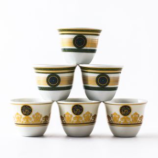 Set of 6 Gold-Plated Cawa Cups: Elegant Addition to Your Tea or Coffee Serving Collection Style F