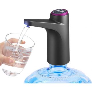 Gray rechargeable smart water pump dispenser with a 1200mAh battery and 4W power, providing convenient and efficient water dispensing.