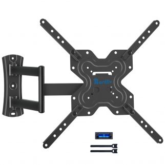 TV wall mount monitor stand with swivel and tilt features, suitable for screens ranging from 26 to 55 inches in size