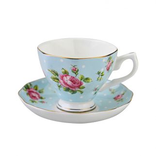 Fine Bone China Espresso Cup and Saucer Set: Perfect for Enjoying Your Favorite Coffee Beverages Style D