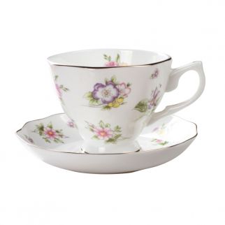 Fine Bone China Espresso Cup and Saucer Set: Perfect for Enjoying Your Favorite Coffee Beverages Style E