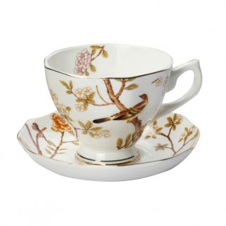 Fine Bone China Espresso Cup and Saucer Set: Perfect for Enjoying Your Favorite Coffee Beverages Style B