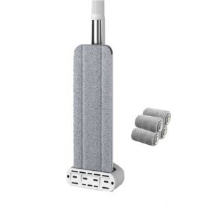 4-Piece Microfiber Mop Wet and Dry Dual-use No Need Hand Wash With Pad Roll