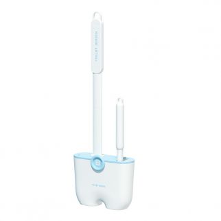 Multifunctional TPR Double Brush Toilet Brush Set: Household Silicone Brushes with Non-Dead Angle Design, Hole-Free Wall Hanging Cleaning Artifact Type 1
