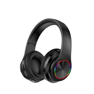 B39 Portable Foldable Over-Ear Wireless Headphones, equipped with Bluetooth 5.0 and a TF card slot, offer convenient wireless listening and storage options, all in sleek black