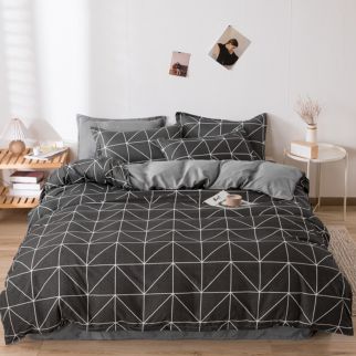 Style 14: Sharpdo 4-Piece Soft Polyester Bed Sheet Set includes 1 Quilt Cover (200*230cm), 1 Flat Sheet, and 2 Pillowcases.