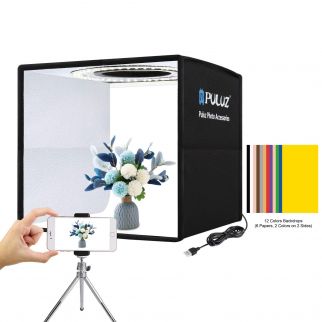 13-piece portable black photography light box and backdrop set