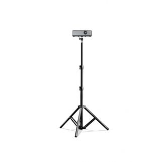 Folding telescopic floor projector stand tripod with a metal gimbal has an adjustable height ranging from 58 to 170cm, providing stable support for projectors.