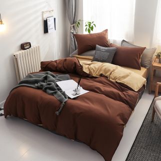 4-Piece Set Bedding Modal Quilt Cover Set with 1 Quilt Cover 1 Sheet and 2 Pillowcases 2m Bed (200 * 230cm) Style 1