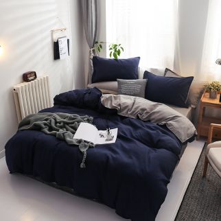 4-Piece Set Bedding Modal Quilt Cover Set with 1 Quilt Cover 1 Sheet and 2 Pillowcases 2m Bed (200 * 230cm) Style 3