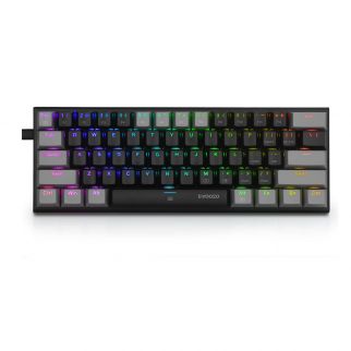 Black/grey Z-11 60% wired mechanical gaming keyboard with blue switches, featuring RGB backlighting and a compact design with 61 keys for Windows and Mac OS
