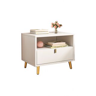 European-style Nightstand, Light Luxury Style Bedside Cabinets With Drawer, Simple Bedside Table 40*40*53cm