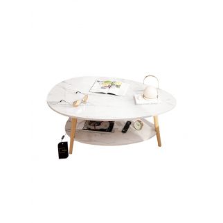 Nordic Style Double-Layer Coffee Table: Dimensions 90*50*42cm, Ideal for Adding Contemporary Charm to Your Living Space. Style - 2