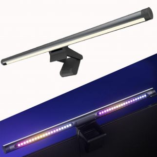 RGB monitor light bar offers adjustable cool mix warm light color temperature, providing eye protection and anti-glare illumination for home office PC computers