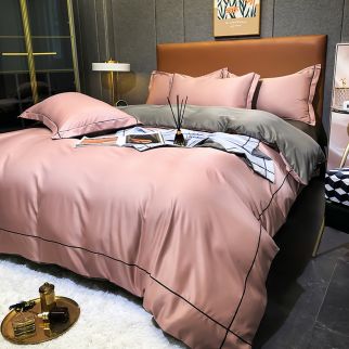 4-Piece Silk Bedding Set for King Size Comforter: Skin-Friendly Breathable Duvet Cover Set, Offering Warmth in Winter and Coolness in Summer, Suitable for 2.0M Bed (200*230CM).