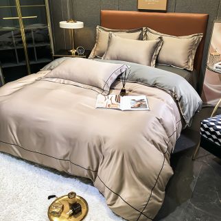 King Size 4-Piece Silk Bedding Set: Skin-Friendly Breathable Duvet Cover Set, Providing Warmth in Winter and Coolness in Summer, Suitable for 2.0M Bed (200*230CM).