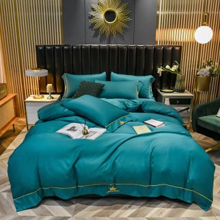 4-Piece Set Bedding Modal Quilt Cover Set with 1 Quilt Cover 1 Sheet and 2 Pillowcases 2m Bed (200 * 230cm) Style 2