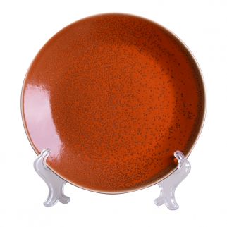 7-inch kiln-flattened plate, ideal for serving appetizers or desserts with a touch of elegance and style, Red Color