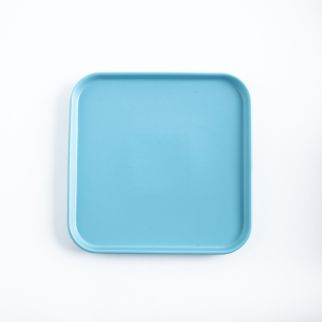Square Ceramic Pizza Plate, 8 Inches, Blue Color