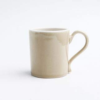 300cc Ceramic Deformation Mug: Enjoy your favorite beverages in this uniquely shaped and stylish ceramic mug Biege Color