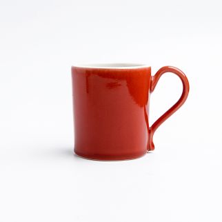 300cc Ceramic Deformation Mug: Enjoy your favorite beverages in this uniquely shaped and stylish ceramic mug Red Color