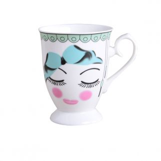 300 ML Red Face Girl Ceramic Mug: Enjoy your favorite beverages in this charming and uniquely designed ceramic mug Design Style 4