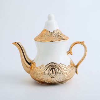 Gold-Plated Ceramic Pot, 900ml - Adds Elegance and Style to Your Kitchen Decor