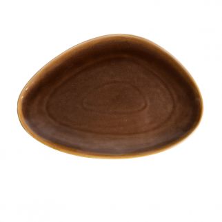 Glazed and Painted Ceramic Plate with Edges, Diameter: 35.5cm, Color E