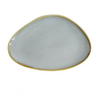 Glazed and Painted Ceramic Plate with Edges, Diameter: 35.5cm, Color C