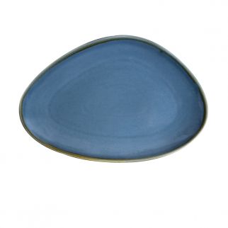 Glazed and Painted Ceramic Plate with Edges, Diameter: 35.5cm, Color B