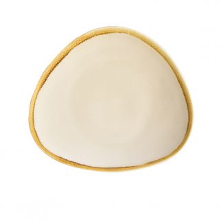 The 6.5" Beige Ceramic Goose Egg Plate offers a charming way to serve your favorite appetizers or snacks with style