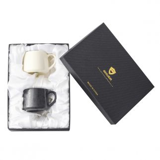Two-Piece 300ml Ceramic Necked Mug: Enjoy your favorite beverages in style with this elegant ceramic mug set Color D