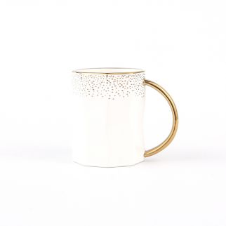 Ceramic Mug with Irregular Design, 280ml Capacity White Color
