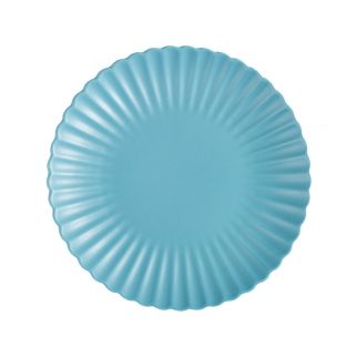 Blue Chrysanthemum Round Flat Plate: This 8-inch ceramic plate boasts a charming chrysanthemum design in a striking blue hue.