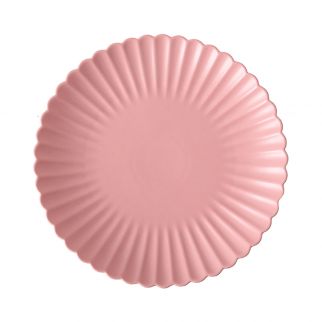 Pink Chrysanthemum Round Flat Plate: An elegant 8-inch ceramic plate featuring a delicate chrysanthemum pattern in lovely pink color