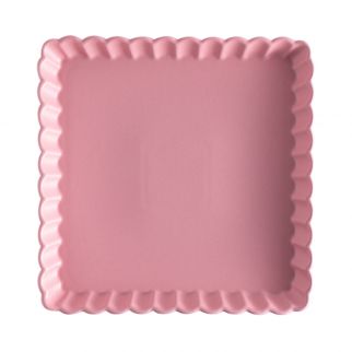 10-Inch Chrysanthemum Square Pizza Plate for serving delicious pizzas and snacks with style and elegance in your home or restaurant, Pink Color