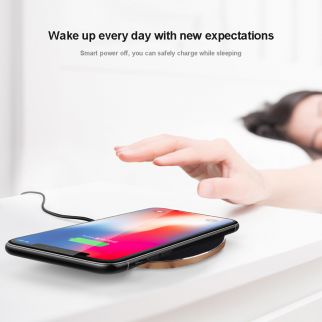 Ultra-thin fast wireless charging pad for Apple iPhone in white offers convenient and efficient charging for compatible devices