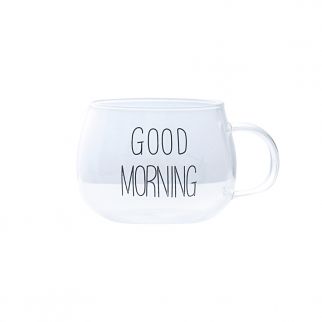 380ml Clear Glass Breakfast Cup: Enjoy Your Morning Beverages in Style with This Transparent Glass Cup