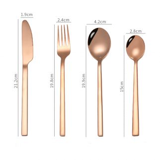Four-Piece Stainless Steel Cutlery Set: Essential Dining Utensils for Everyday Use in Elegant Stainless Steel Material